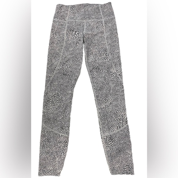 Varley White Leopard Leggings Womens S Animal Print High Rise Yoga - Picture 1 of 7